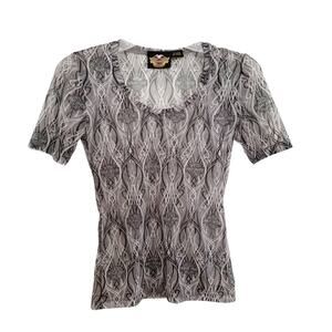 Harley Davidson Vintage 90s All Over Print Mesh Tee Small
